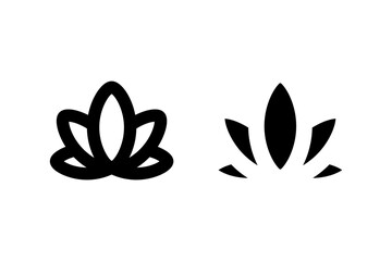 Obraz premium Minimalist lotus flower logos: elegant black and white design.