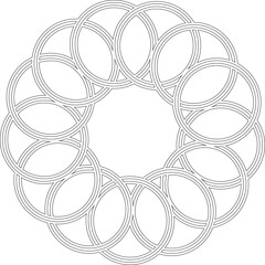 Circle overlapping icon with geometry pattern