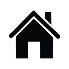 Fototapeta premium Sleek and minimalist black house icon, ideal for digital interfaces, web design, and graphic projects, symbolizing home, property, residence, or real estate concepts with a clean and modern aesthetic