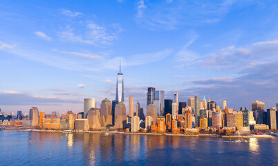 Fototapeta premium New York downtown cityscape with Manhattan skyline view.