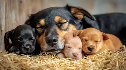 two dogs lying on the floor