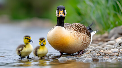 canada goose swimming in water