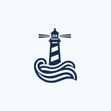 Lighthouse Sea Storm Logo
