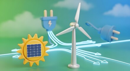 Solar wind energy power eco renewable electricity sustainable future