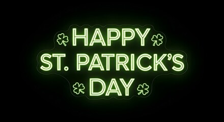 Happy st patrick's day neon sign
