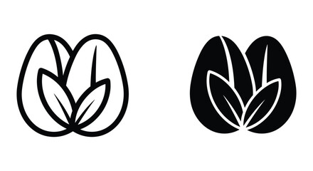 Fototapeta premium Simple Black and White Lotus Flower Logo Design Elements on White Background