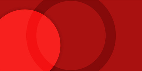 Obraz premium Modern Red Abstract Background with Overlapping Circles and Geometric Accents. futuristic technology concept, eps10