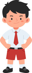 A young boy in school uniform, ideal for educational, school, or youth-related content.