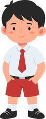 A young boy in school attire, ideal for educational, children's, or school-related content.