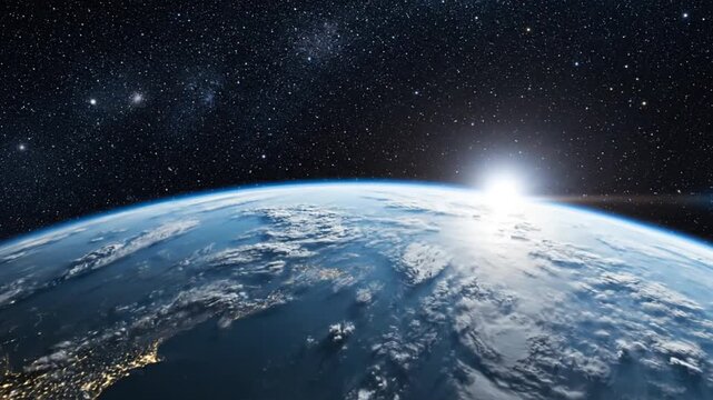 Stunning ai-generated view of earth from space featuring generative ai and artificial intelligence creations