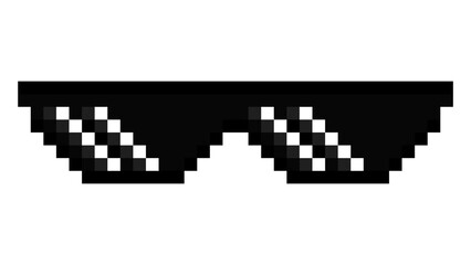 Black Pixel Sunglasses Icon Thug Life Meme Style 