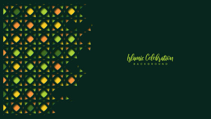 Islamic celebration greeting card template. Abstract background with Arabic ornament style © AF DigitalArtStudio