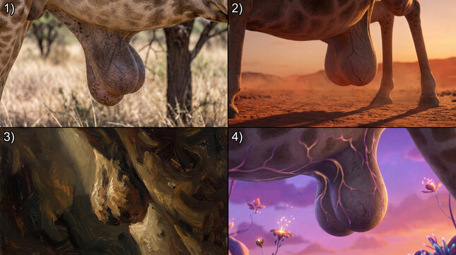 giraffe testicles close-up in nature, wildlife, animal, mammal