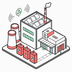 Fototapeta premium Detailed Concept of Smart Plastic to Energy Plant Utilizing Advanced Conversion Technology