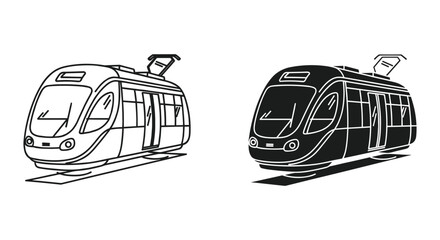 Modern sleek high-speed train illustration isolated on white background vector design transportation concept © SHAHRIYAR RASEL