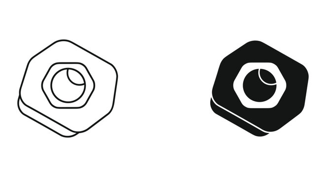 Minimalist camera shutter button icon isolated on white background vector illustration design