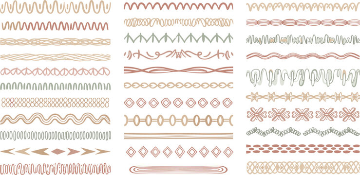 A diverse collection of decorative patterns and designs in various shapes and colors displayed on a clean background