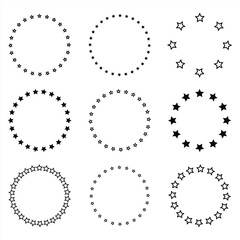 Fototapeta premium Collection of elegant star circle frames in various styles