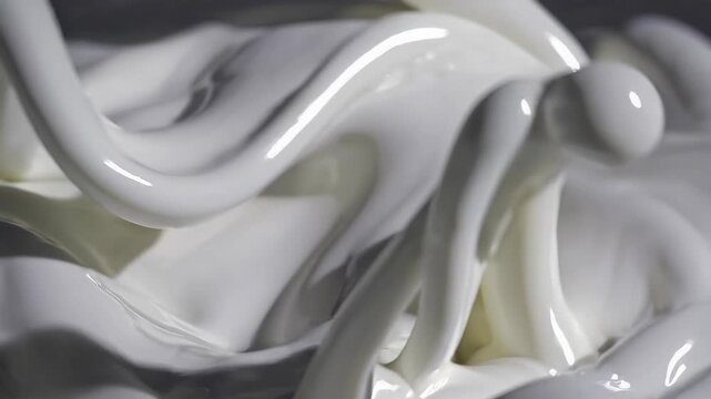 White Cream Swirl Abstract Smooth Dessert Background
