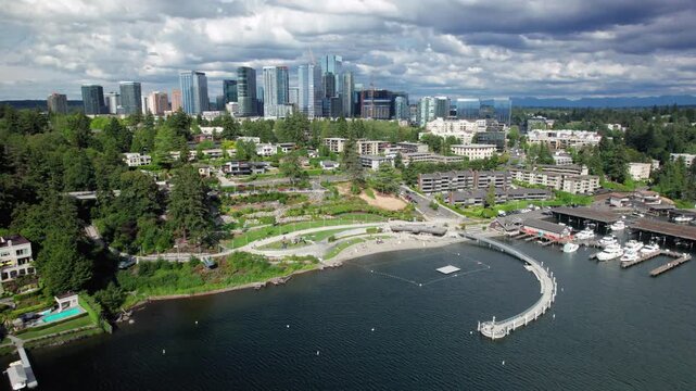 Beautiful Bellevue Washington Drone View