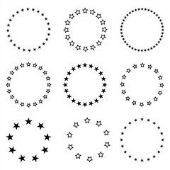 Obraz premium Collection of stylish star circle frames in various designs