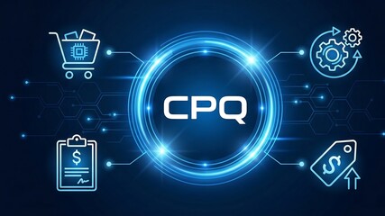 Obraz premium CPQ configure price quote concept process used by companies to automate the sales quoting and proposal generation process new