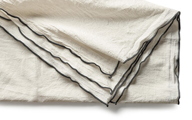 folded crumpled cotton tablecloth