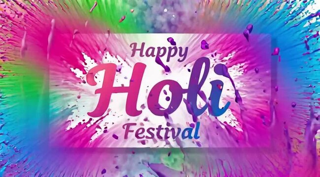 happy holi festival of colors with color background design vector, holi banner design with texts