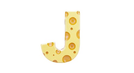 Letter J made of cheese