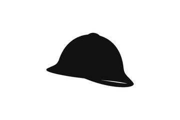 Fototapeta premium Protective Helmet Silhouette: A simple, yet impactful, representation of a safety helmet, a symbol of protection and work. 