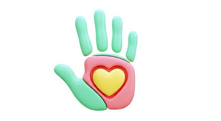 Obraz premium 3D Hand with Heart Icon
