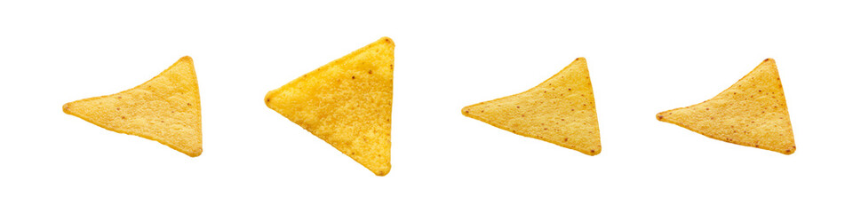Four tortilla chips cutout transparent png set