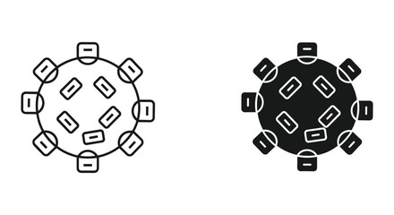 Hexagonal gear icons set in circular motion minimalist design vector illustration for business technology and innovation