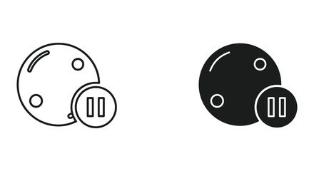 Simple Yin Yang Symbol with Battery Icon, Balance Concept, Minimalist Design, Black and White