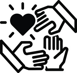 Fototapeta premium hands with heart symbol, charity and donation concept