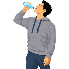 people drinking water Illustration