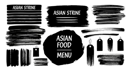 Fototapeta premium Collection of abstract templates with leaves and shapes in various colors and layouts, showcasing design versatility and creative expression.