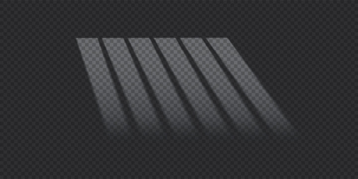 A shadow and light overlay effect from a barred prison window onto a floor or wall. Vector illustration with gradient mesh.