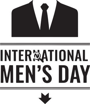 International Mens Day awareness campaign logo with silhouette  November 19th