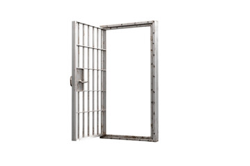 Opened cage symbolizing freedom isolated on transparent background