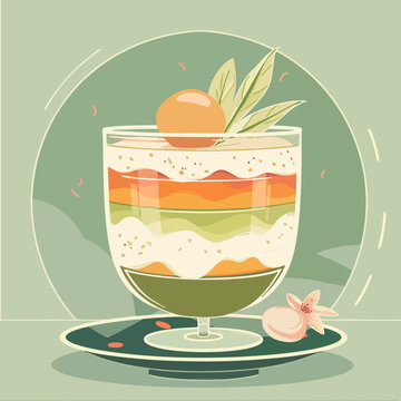 banh da lon layered dessert vector no.5