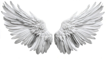 Obraz premium white angel wings isolated on a transparent background 