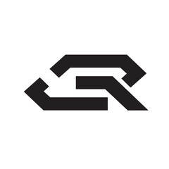 CR or RC Letter initial logo design vector template