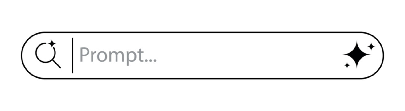 Generative prompt AI bar set. Ai prompt bar icon simple design.