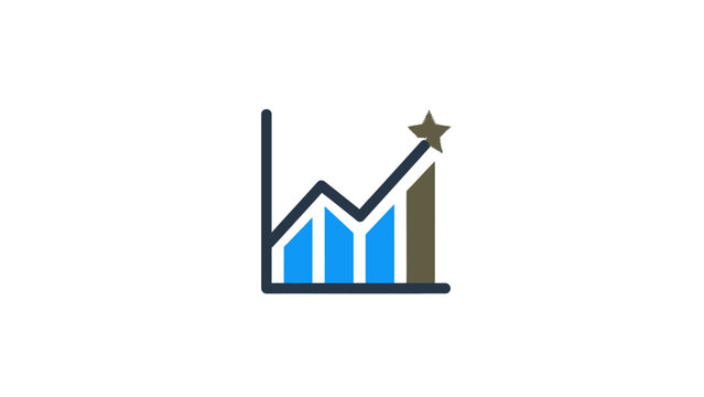 Graph with Bars and Star Symbol.
