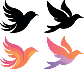 Fototapeta premium Flying Bird Logo Set Collection