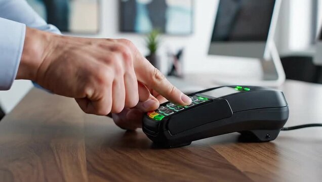 Contactless Payment with Credit Card at POS Terminal.