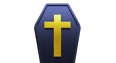 Obraz premium Black Coffin with Gold Cross