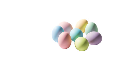 Pastel egg cluster isolated on transparent background