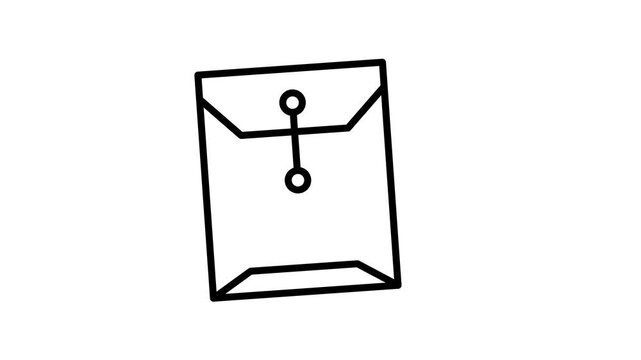 Hand-drawn envelope animation falling down isolated on white